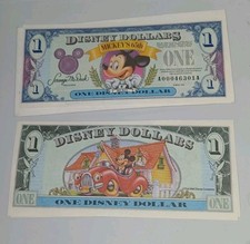 1 dollar Disney 1993 65e anniversaire Mickey mouse en voiture