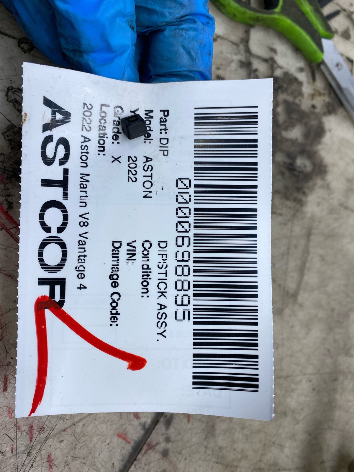 2022 Aston Martin V8 Vantage 4.0L M177 Engine Oil Dipstick Tube 1770107803 Oem