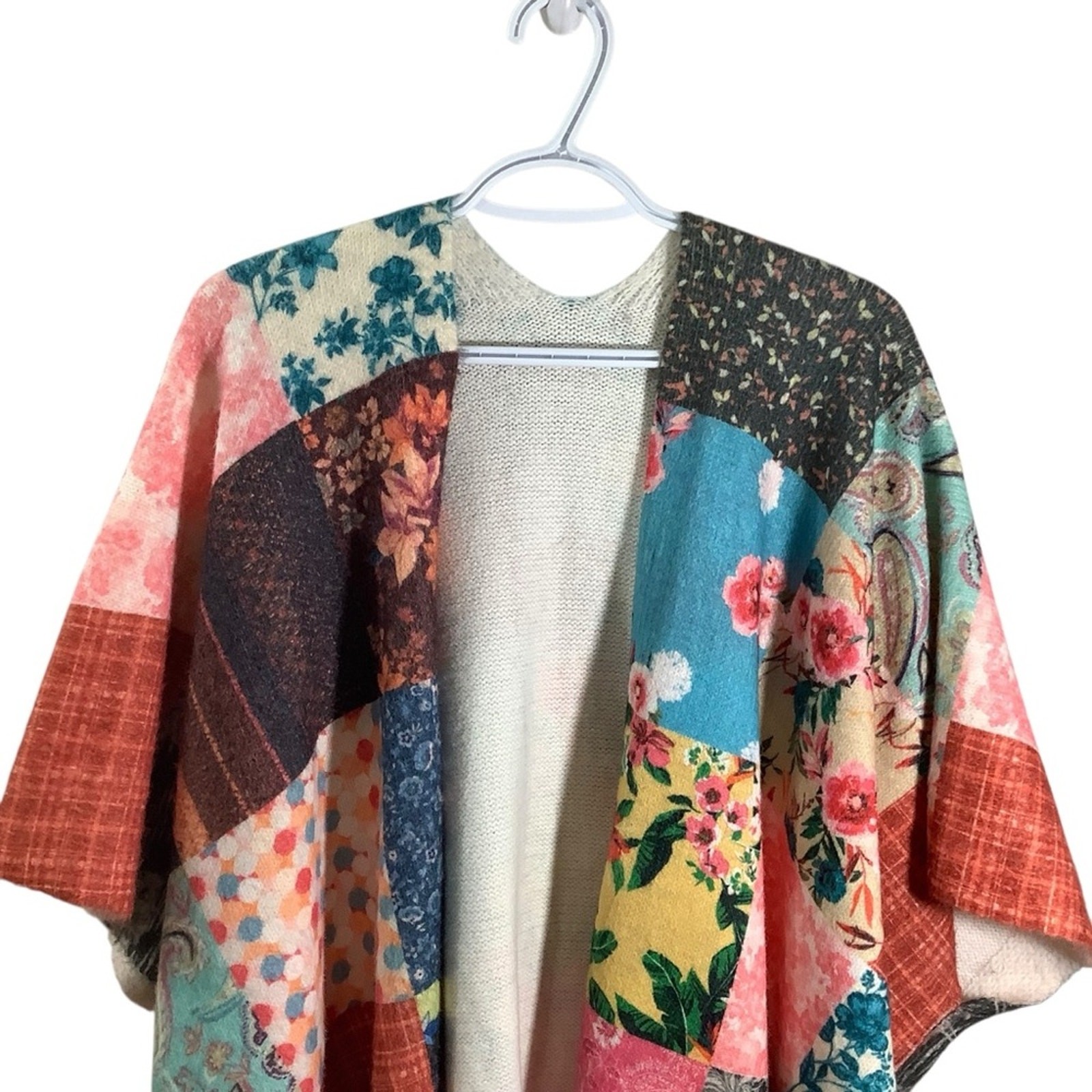 Reversible Patchwork Kimono Cardigan Multicolor - image 3