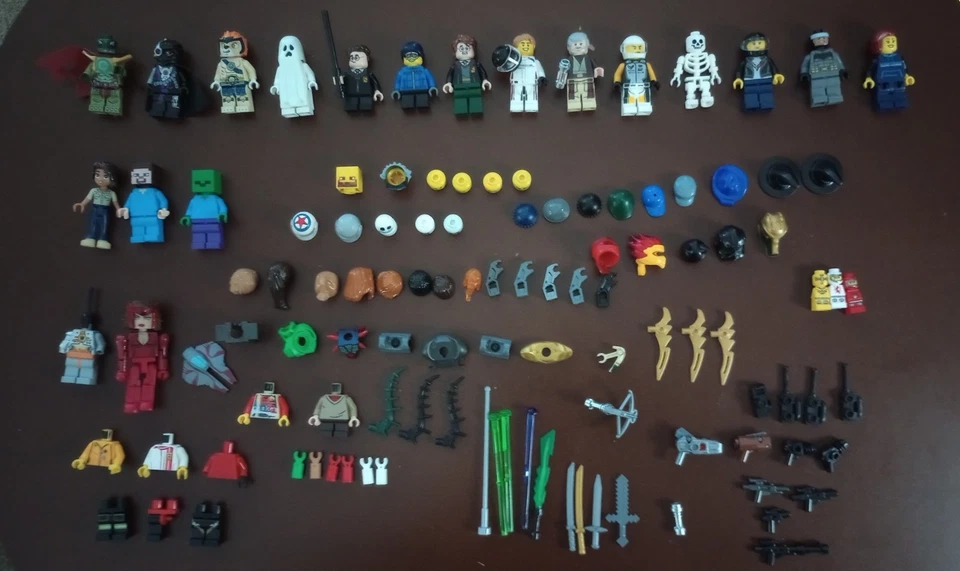 Lote de 16 Minifiguras Lego Más Minifiguras Cuerpo Partes Y Armas y Ninjago Foto 2 de 4