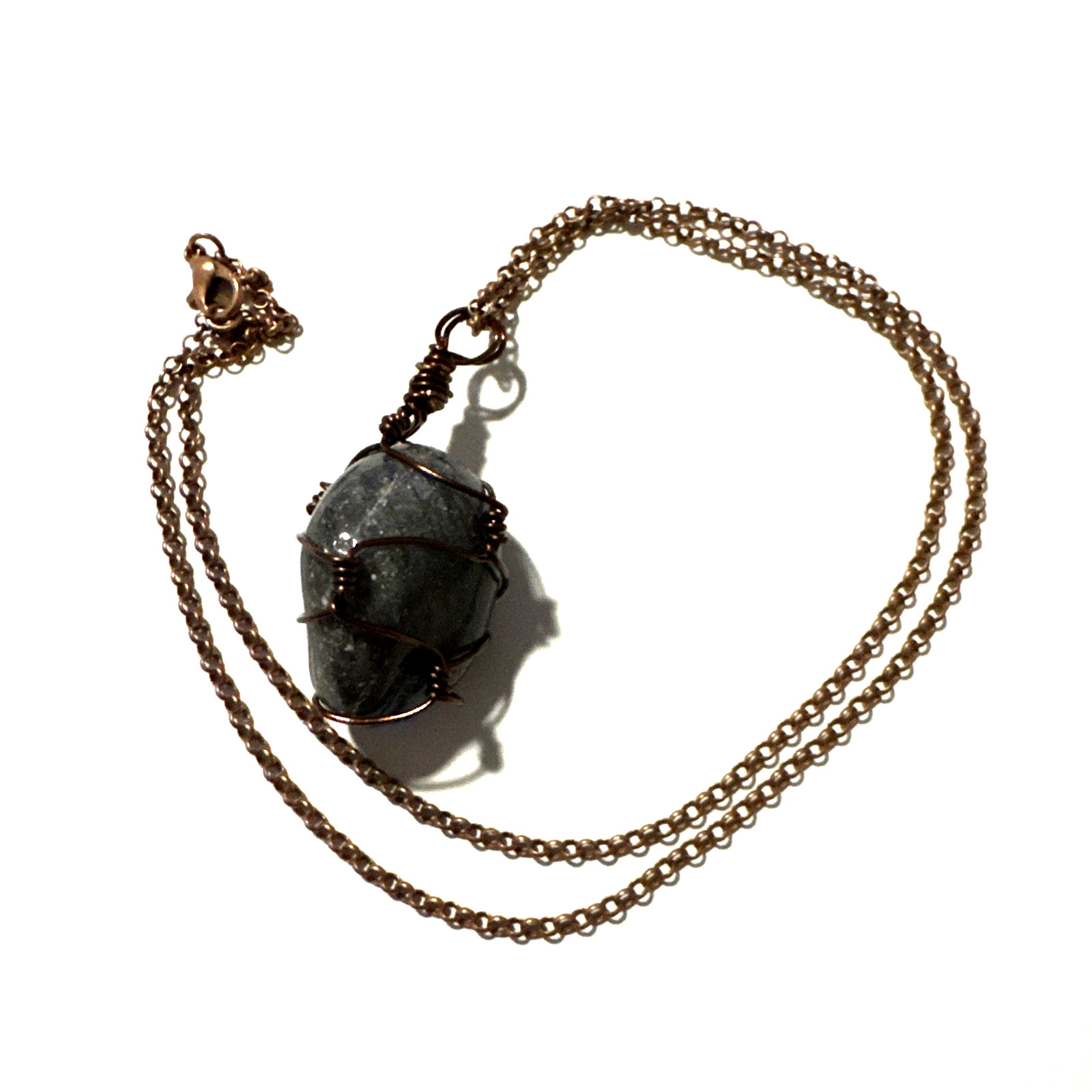 Labradorite Pendant Necklace Jewelry Copper Tone 21