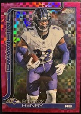 2025 Topps Chrome- Derrick Henry Hot Pink Xfractor Baltimore Ravens