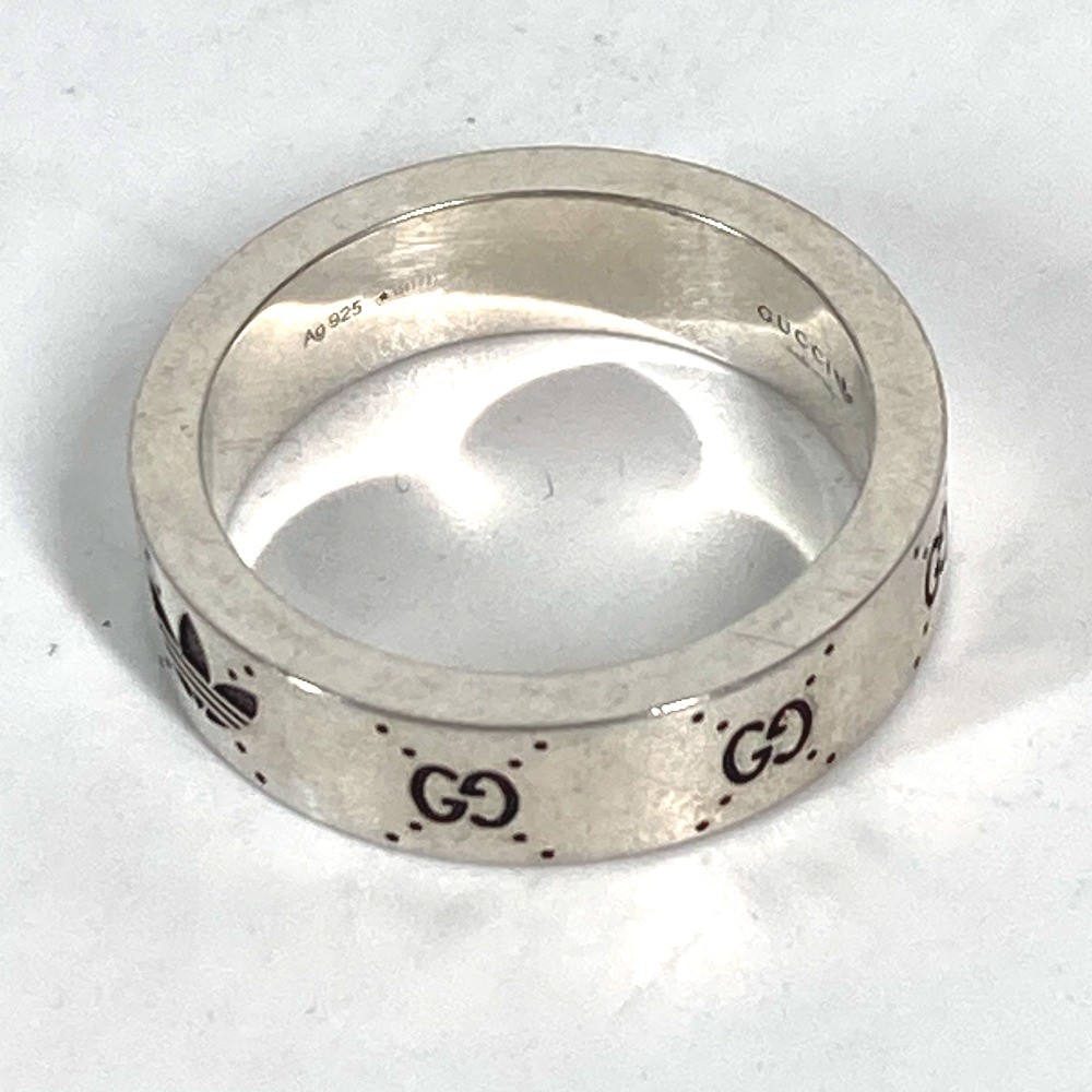 GUCCI 702766 Adidas collaboration Engraving Wide Ring AG925 Silver GUCCI 702766 Adidas collaboration Engraving Wide Ring AG925 Silver