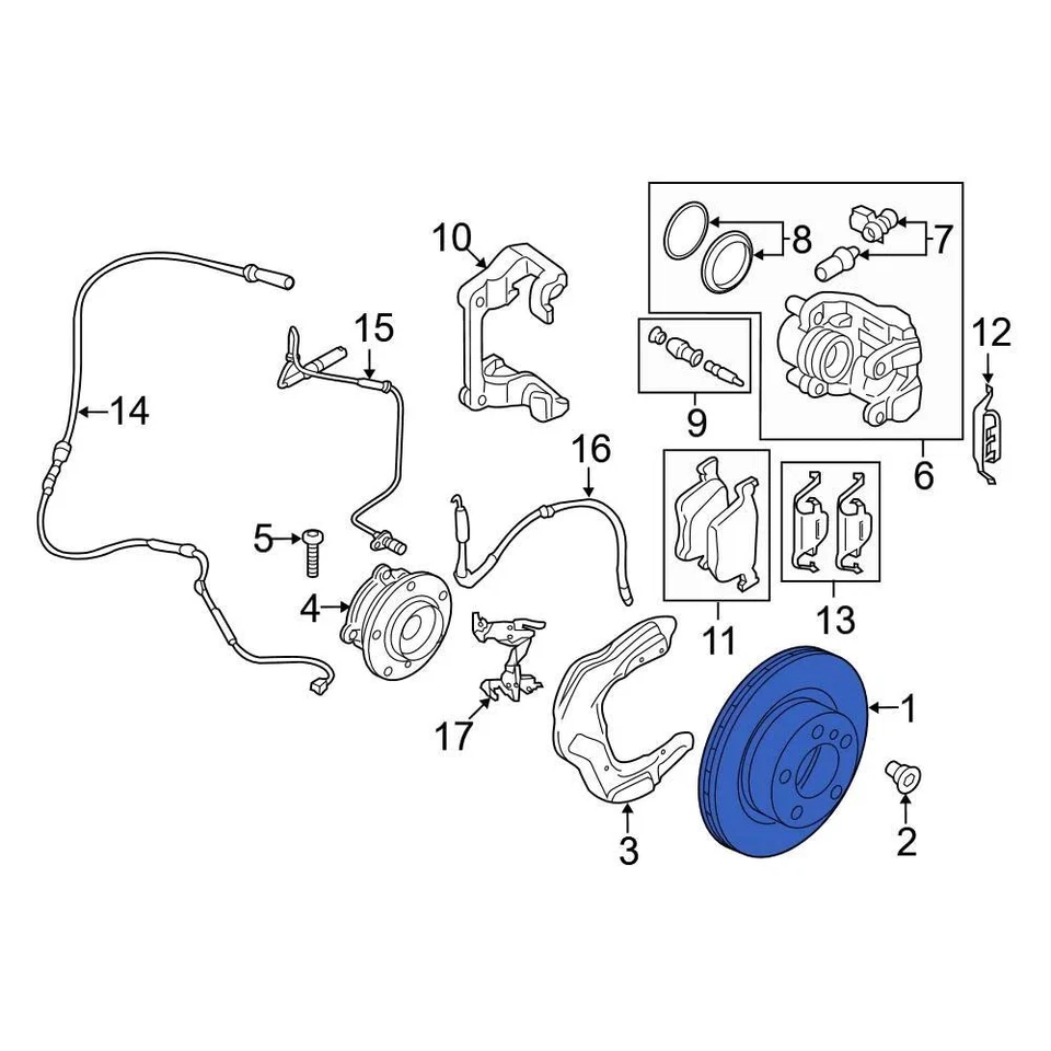For BMW M240i xDrive 2017-2021 BMW 34116792223 Front Disc Brake Rotor Foto 2 de 4