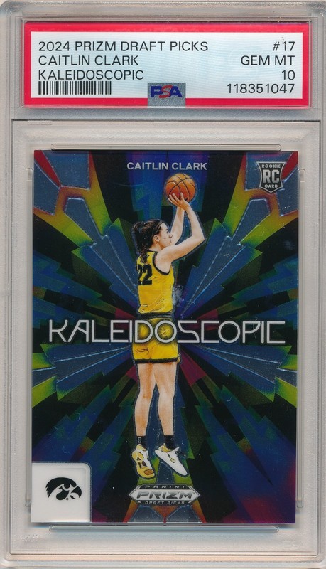 2024 PANINI PRIZM DP CAITLIN CLARK KALEIDOSCOPIC #17 RC PSA 10 GEM MINT ROOKIE