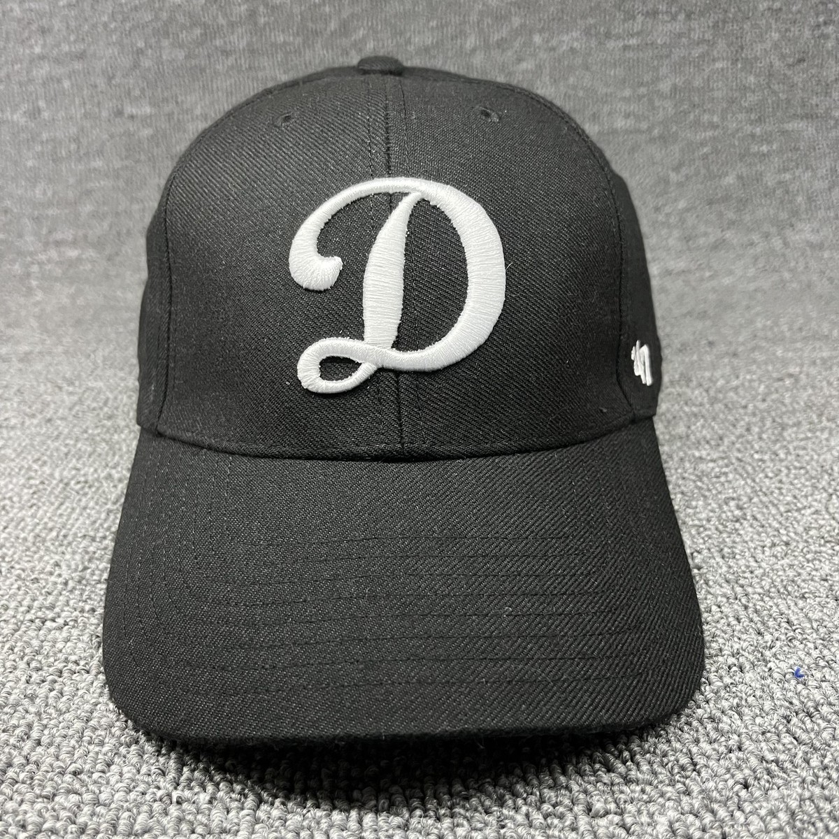 47 Brand Los Angeles Dodgers Black Adjustable Cap White D Logo Hat
