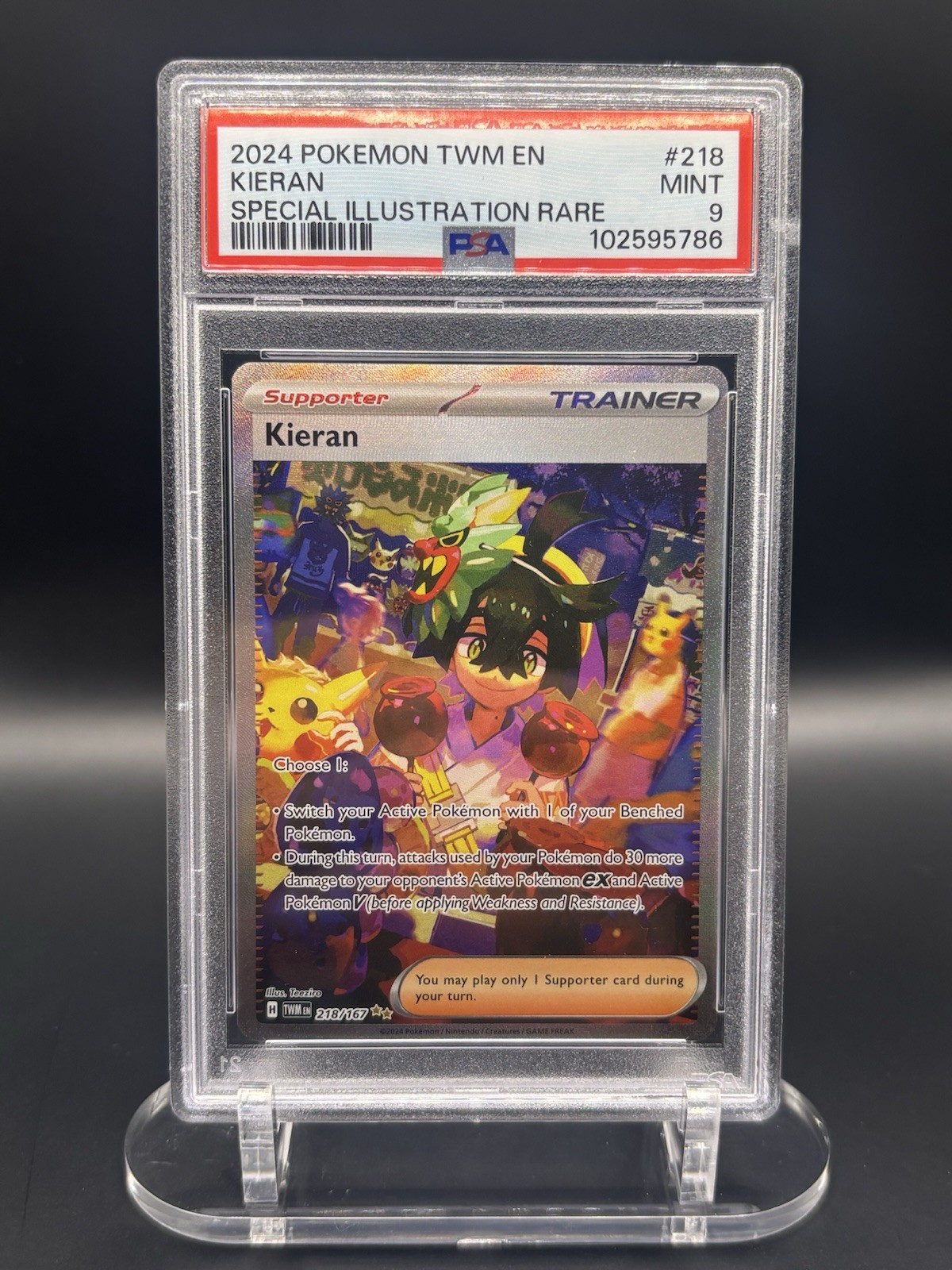 Pokemon Card | PSA 9 Kieran 218/167 Twilight Masquerade SIR Special Illustration