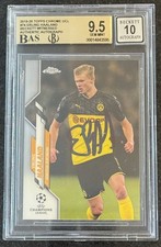Erling Haaland Signed 2019-20 Topps Chrome UCL #74 Rookie Card BGS 9.5 . rookie card picture