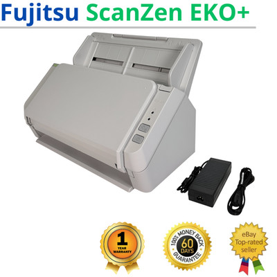Fujitsu ScanZen Eko Plus Desktop Document Scanner w/Adapter 1 YEAR