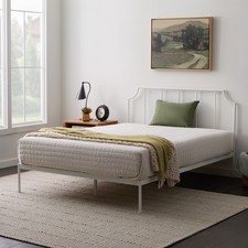Edenbrook, Metal Platform Bed with Rectangular Vertical Bar Headboard and Scoo