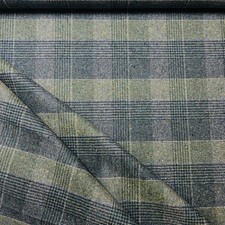LUUM PLAID UPHOLSTERY FABRIC MELANGE CHECK IN GREENWARE 8 YARDS