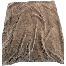 RH Restoration Hardware Faux Fur Throw Blanket Brown Bear Luxurious Luxe 45 X 60