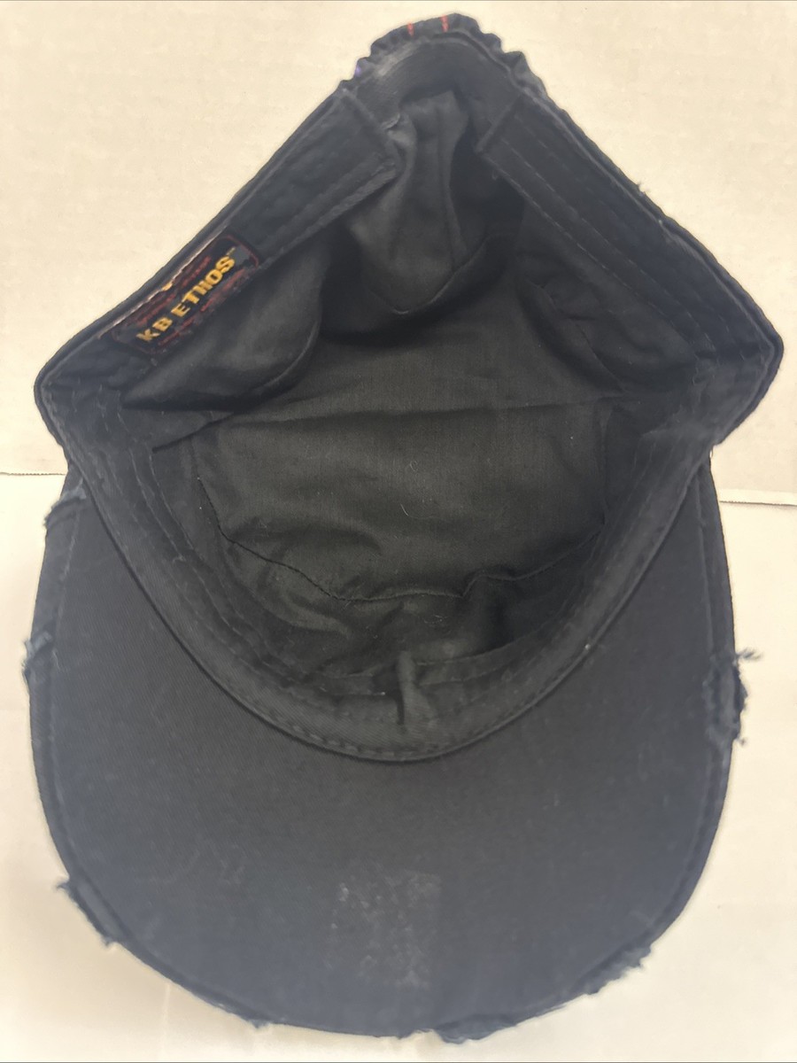 K*様 2000s archive Design casquette Vintage Y2K KBETHOS Cadet Cap Black One Size Stretch Embroidered