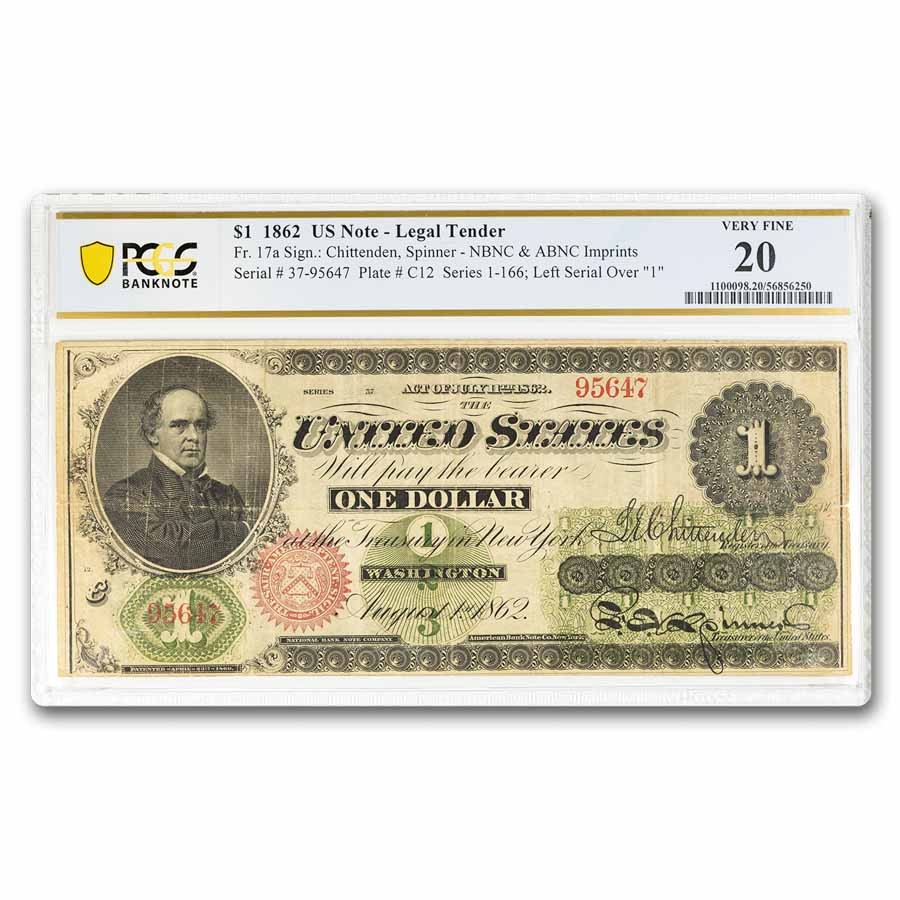 Sページ① 1862 $1.00 Legal Tender Salmon P. Chase VF-20 PCGS (Fr#17A) | eBay