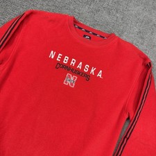 Vintage Nebraska Huskers Sweatshirt Mens L Red Fleece Crewneck 90 s Pro Player