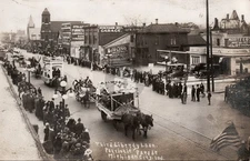 Michigan City INDIANA 1918 LIBERTY LOAN PARADE RPPC Photo Postcard COPY