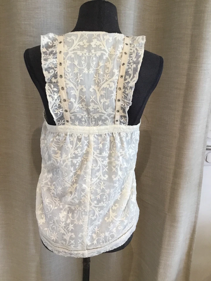 Superbe Haut Ecru Dentelle The Kooples 34/36 Tbe - Photo 4/4