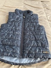 Kerrits Kids Boys Blue Puffer Riding Vest Size S Equestrian Horse Graphics