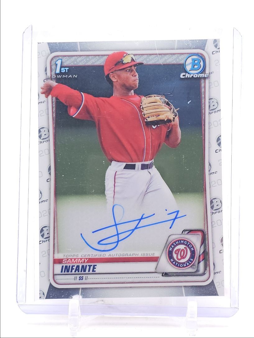 SAMMY INFANTE 2020 BOWMAN CHROME DRAFT 1ST AUTOGRAPH NATIONALS AUTO Q5677