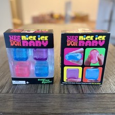 Schylling NeeDoh Nice Ice Baby 4 Pack Squishy Cube Sensory Fidget Toy Viral New