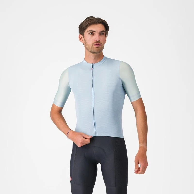 Maillot Route Manche Courte Jersey Castelli Prologo Lite 2 Winter Sky Bleu - Photo 1/1