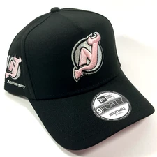 New Era NJ Devils Exclusive Metallic Blk Pink UV 9FORTY A-Frame Snapback Hat Cap