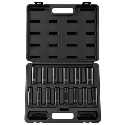 2653 1/2-Inch Drive Deep Metric 6 Point Impact Socket Set, 14-Piece