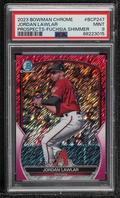 2023 Bowman Chrome Prospects Fuchsia Shimmer Refractor Jordan Lawlar PSA 9 2l4
