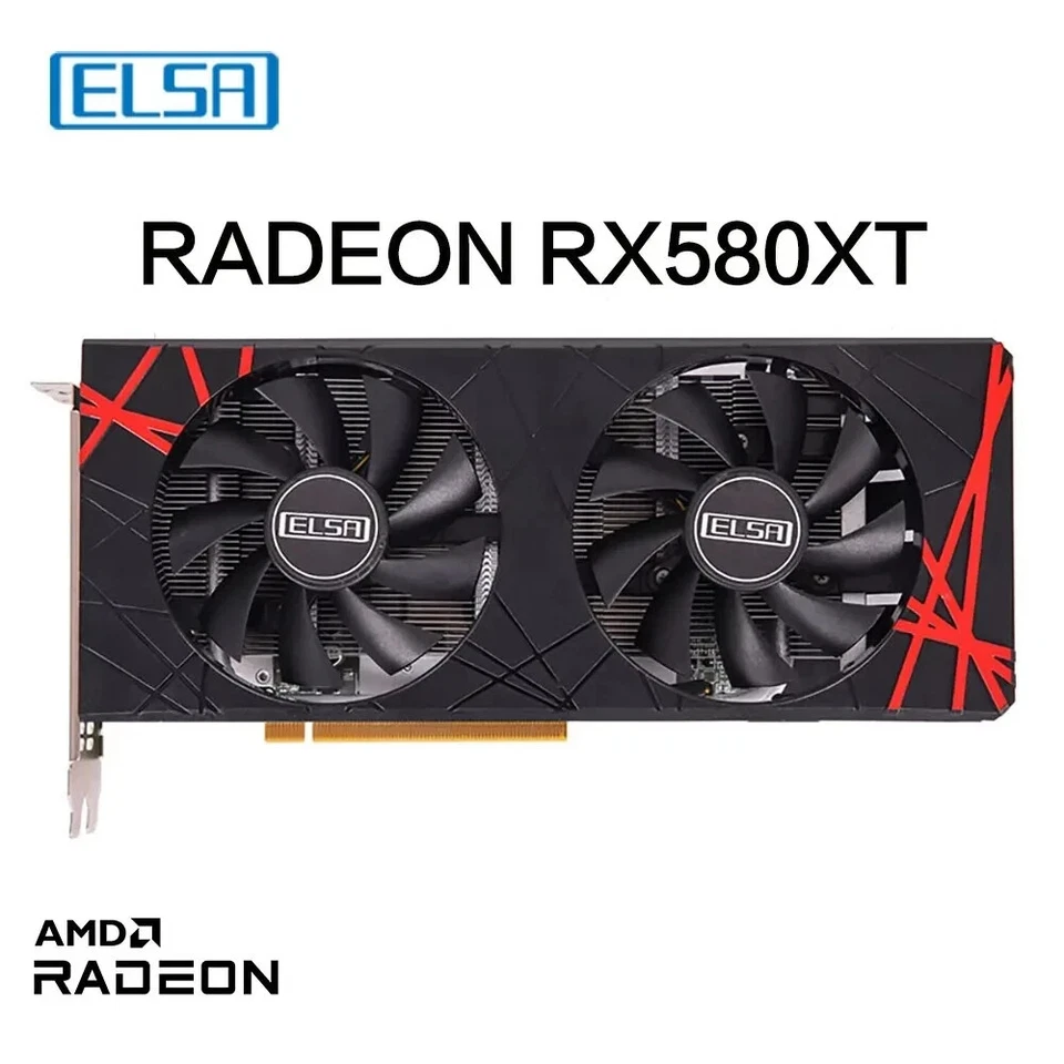 ELSA AMD Radeon RX 580 8GB GDDR5 2048SP 256bit Black GPU For Desk - Image 2 of 4