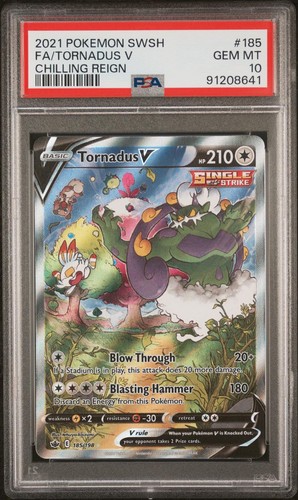 Sword & Shield Chilling Reign #185 Fa/Tornadus V Chilling Reign PSA 10