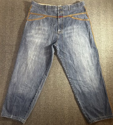Vintage Marithe Francois Girbaud Blue Jeans Size 40x30 Brown Y2K