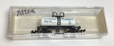 Atlas N-Scale 3247 ''BeerCan'' Car FMC Corporation Chemicals Case 5'' x 1.5'' Inches