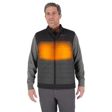 Men's XL M12 12-Volt Lithium-Ion Cordless Axis Gray Heated Quilted Vest Kit