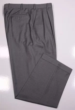 Zanella Austin Loro Piana Light Gray Super 130's Wool Pleated Dress Pants 36x31
