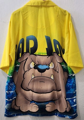 K.A.D Clothing Co. Men XL Casual Summer Bulldog Print Button Front Short sleeves - Picture 2 of 7