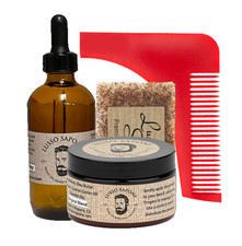 Beard Conditioner Kit for Growth  Style   Oil, Balm, Comb  Soap Set