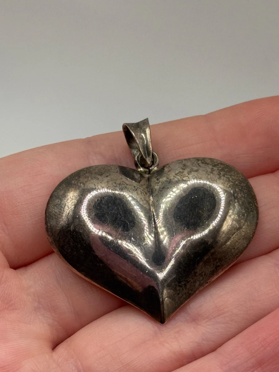 Puffy Heart Pendant In Retro Costume Necklaces & Pendants for sale