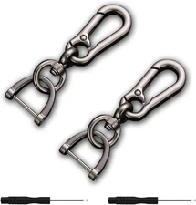 2PCS Car Key Chains for Men & Women Bright Black Durable Keyring Set