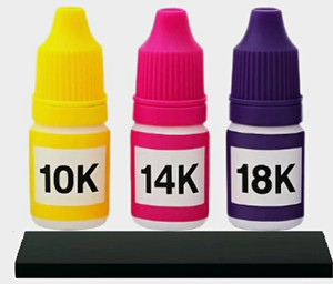 TRUEASSAY Gold Silver Platinum Testing Kit 10K 14K 18K Solutions Stone Guide