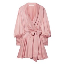 Zimmermann Pink Silk Wrap Dress | US Size 4 Small/AU 0 | Silk | Wedding Guest