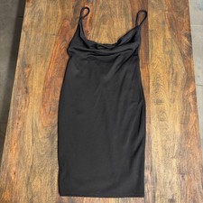Missguided Black Cowl Neck Bodycon Mini Dress Women’s Size 6 | Sleeveless Cockta