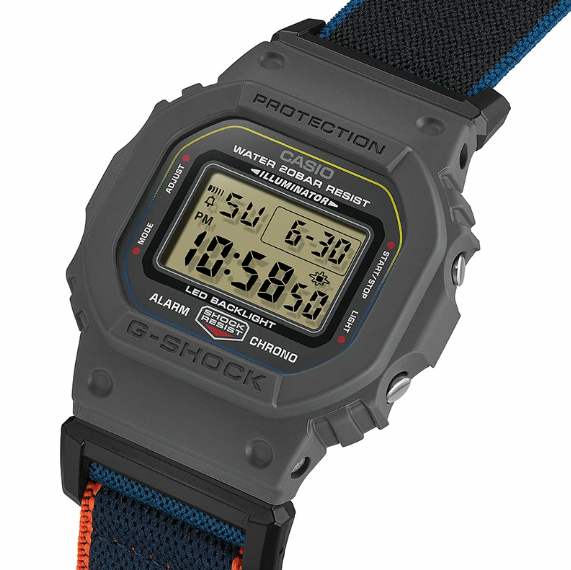 CASIO G-SHOCK DW-5600MNC-8A2JF Gray Case Multicolor Cloth Band