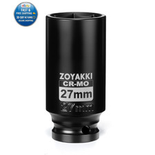 12 Drive 27mm Deep 6 Pt Cr-mo Metric Impact Socket For Axle 12 Drive 27mm Deep 6 Pt Cr-mo Metric Impact Socket For Axle