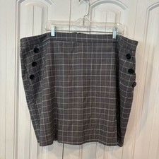 Eloquii Gray Plaid Skirt Size 22