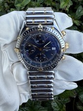 Breitling Chronomat A13047 Stainless Steel Blue Dial 39mm Mens Watch