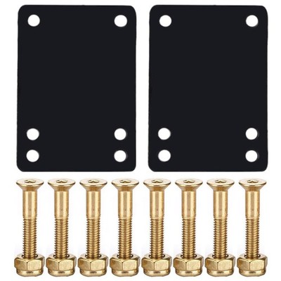 Longboard Skateboard 1/8'' Riser Pads and 8 Pcs 1 inch Hardware Mounting Screw...