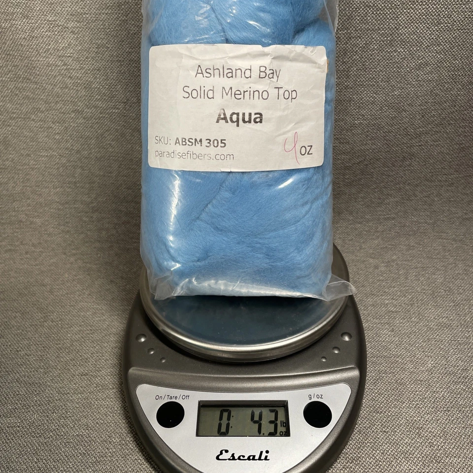 Blue MIX Wool Merino Top Roving Fiber Solids Spin/ Felting 5 x 4oz Ea + 2.3 oz - Image 2 of 4