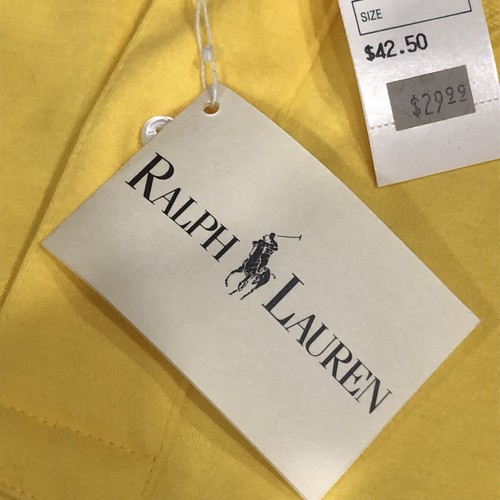 Vintage Ralph Lauren Herren Poloshirt Gr. S Regular Fit Gelb Baumwolle Neu mit Etikett 80’s - Bild 9 von 16