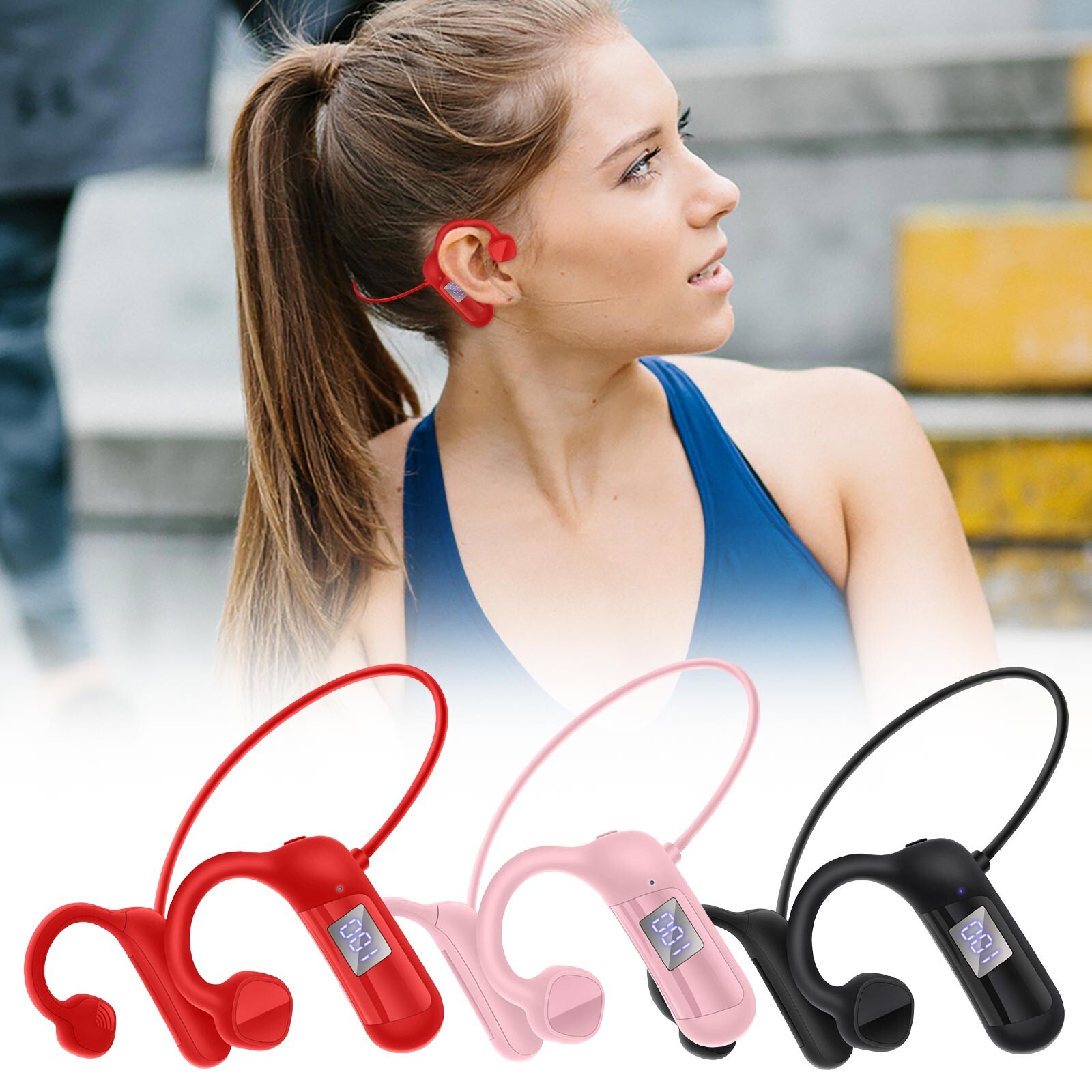 Bone Conduction Headphones Open Ear Headphones With Built In Microphones Sports-image