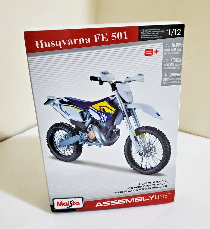 Maisto Husqvarna FE 501 Motocicleta Bicicleta Die Cast Modelo Kit 1:12 Línea de Montaje Foto 4 de 4